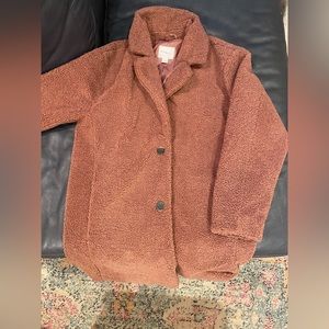 Small Daily Ritual Women's Teddy Bear Fleece Oversized-Fit Lapel